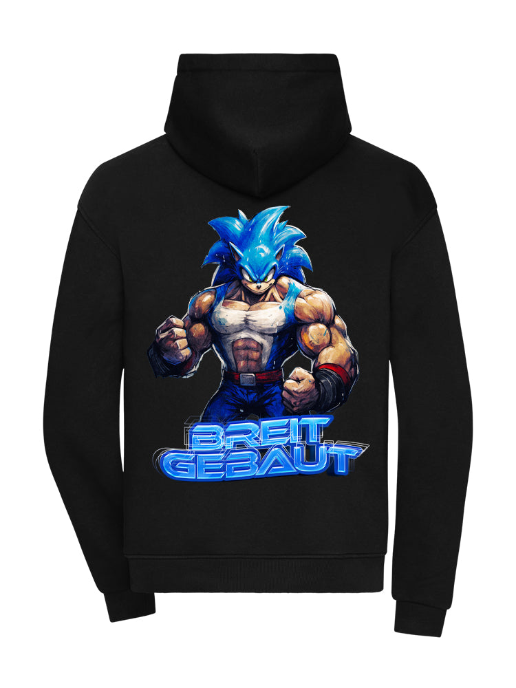 HEDGEHOG HOODIE 360GSM OVERSIZE BLACK (BACKPRINT)