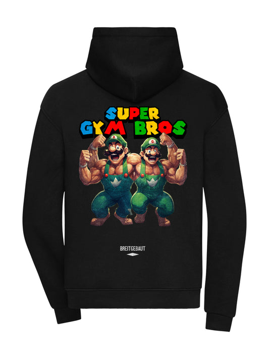 SUPER GYM BROTHERS HOODIE BLACK OVERSIZE 360GSM (BACKPRINT)