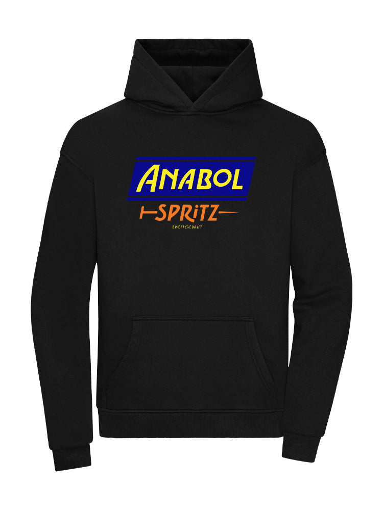 ANABOL SPRITZ HOODIE 360GSM OVERSIZE BLACK (FRONTPRINT)