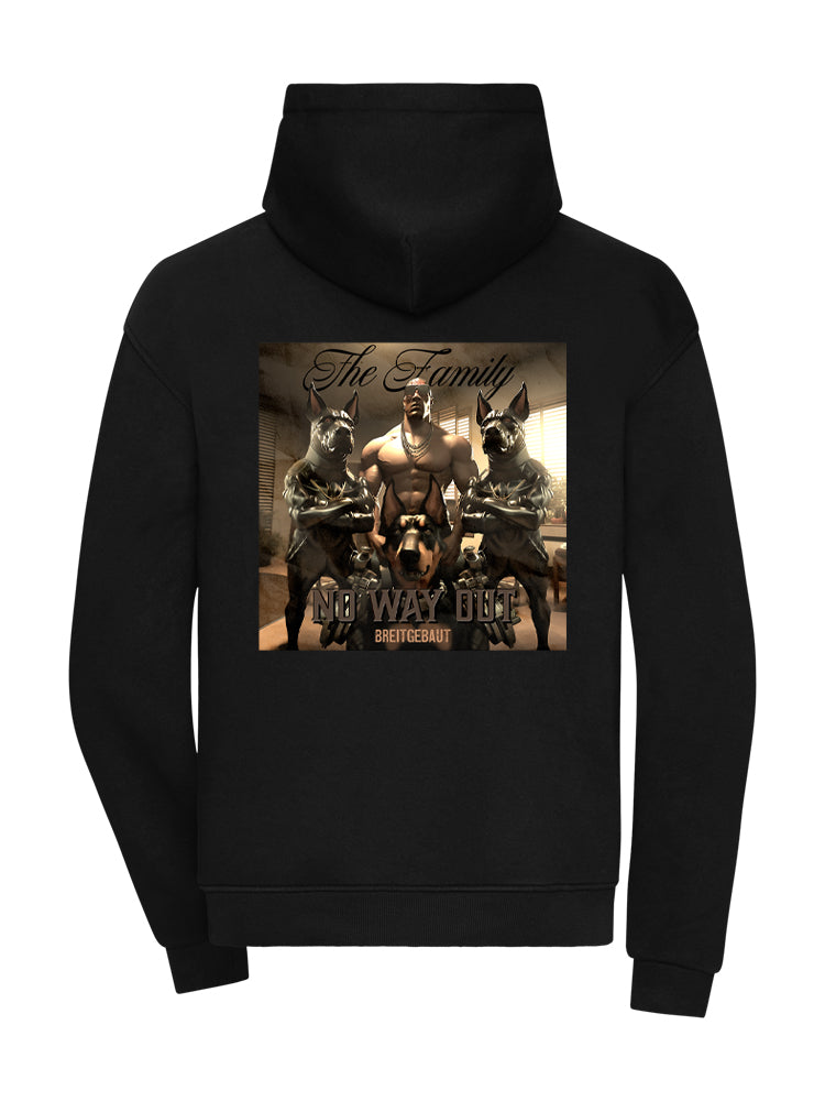 THE FAMILY HOODIE 360GSM OVERSIZE BLACK (FRONTPRINT)